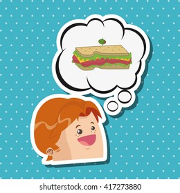 Sandwich design. healthy food concept. menu icon 