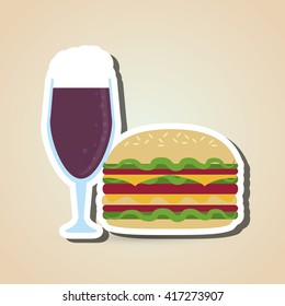 Sandwich design. healthy food. menu icon 