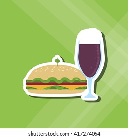 Sandwich design. healthy food. menu icon 