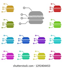 a sandwich diagram icon in multi color. Simple glyph, flat vector of Charts and diagrams icons for UI and UX, website or mobile application