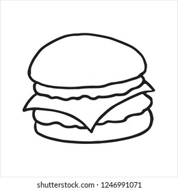 Sandwich doodle icon. Element of drink and food icon