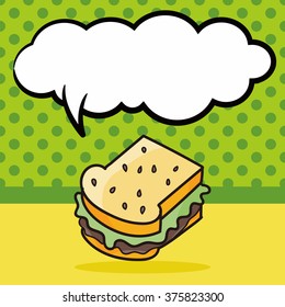 sandwich doodle, speech bubble