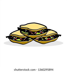 sandwich doodle . sandwich vector design template