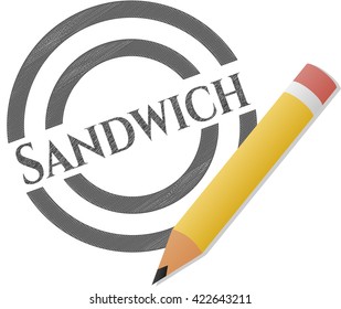 Sandwich drawn in pencil