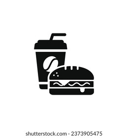 Sandwich and drink icon. Fast food icon isolated on white background