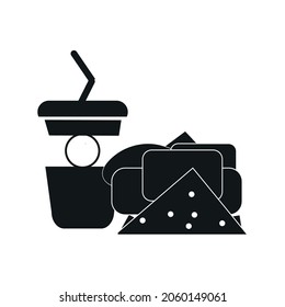 Sandwich with drink   soft icon,vector,illustration.
