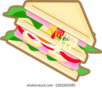 Sandwich easy food vector breakfast vegetable