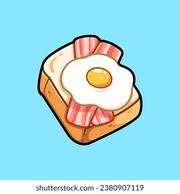 sandwich egg and bacon. Suitable for decoration, sticker, icon and other.