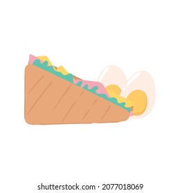 icono de sandwich y huevos
