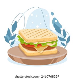 Sandwich element. Vector illustration with food theme. Editable vector element.