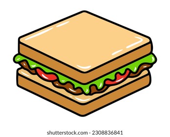 Sandwich Fast Food Clipart Illustration