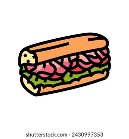 sandwich fast food color icon vector. sandwich fast food sign. isolated symbol illustration