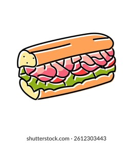 sandwich fast food color icon vector. sandwich fast food sign. isolated symbol illustration
