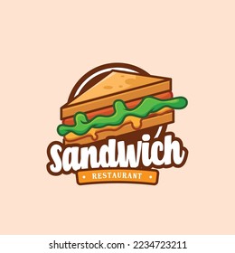 Sandwich Fast Food Delicious Cartoon Creative Logo