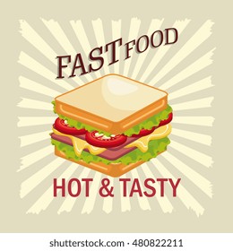 sandwich fast food design isolated