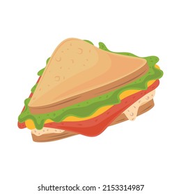 sandwich fast food icon isolated