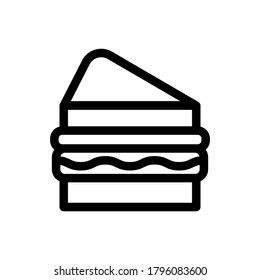 Sandwich (Fast Food) icon outline vector. isolated on white background 