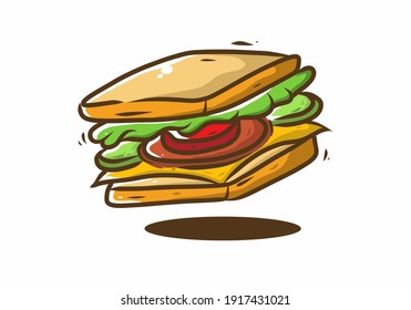 Sandwich fast food illustration drawing design
