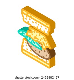 sandwich fast food isometric icon vector. sandwich fast food sign. isolated symbol illustration