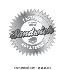 sandwich fast food silver label theme