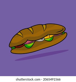 Sandwich fast food vector menu