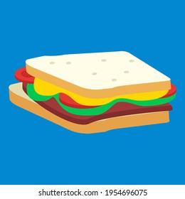 sandwich flat icon flat illustration vector graphic