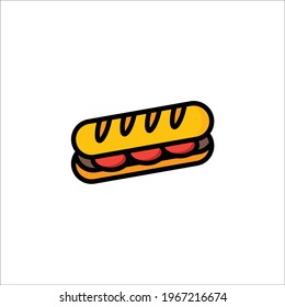 sandwich  Flat Icon Isolated On White Background