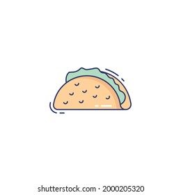 Icono plano de sandwich aislado en fondo blanco 