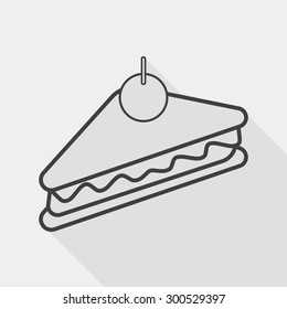 sandwich flat icon with long shadow, line icon