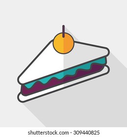 sandwich flat icon with long shadow, eps10