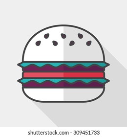 sandwich flat icon with long shadow, eps10