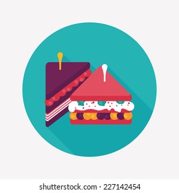 sandwich flat icon with long shadow,eps10