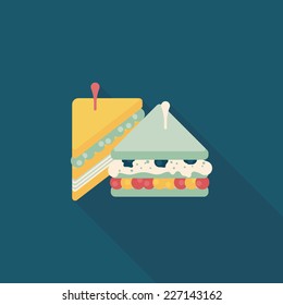 sandwich flat icon with long shadow,eps10