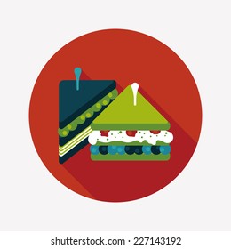 sandwich flat icon with long shadow,eps10