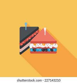 sandwich flat icon with long shadow,eps10