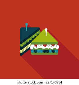 sandwich flat icon with long shadow,eps10