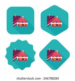 sandwich flat icon with long shadow,eps10
