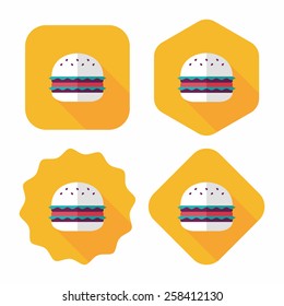 sandwich flat icon with long shadow,eps10