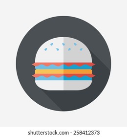 sandwich flat icon with long shadow,eps10