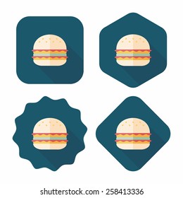 sandwich flat icon with long shadow,eps10