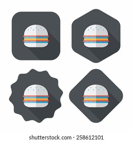 sandwich flat icon with long shadow,eps10
