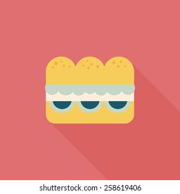 sandwich flat icon with long shadow,eps10
