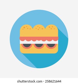 sandwich flat icon with long shadow,eps10