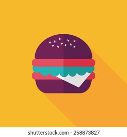 sandwich flat icon with long shadow,eps10