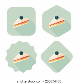 sandwich flat icon with long shadow,eps10