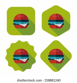 sandwich flat icon with long shadow,eps10