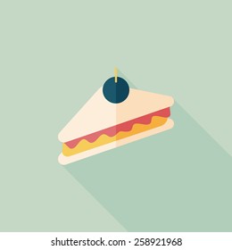 sandwich flat icon with long shadow,eps10