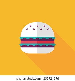 sandwich flat icon with long shadow,eps10