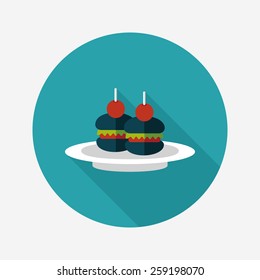 sandwich flat icon with long shadow,eps10