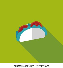 sandwich flat icon with long shadow,eps10